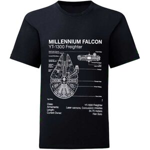 (S, Black) Star Wars Unisex Adult Millennium Falcon Sketch T-Shirt (S, Black) Star Wars Unisex Adult Millennium Falcon Sketch T-Shirt