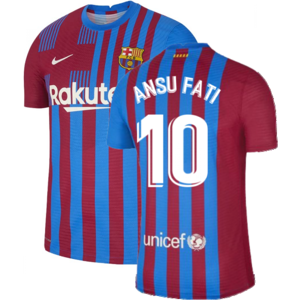Nike (XXL) 2021-2022 Barcelona Vapor Match Home Shirt (ANSU FATI 10) Nike (XXL) 2021-2022 Barcelona Vapor Match Home Shirt (ANSU FATI 10)