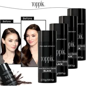 Unbranded 4PC (BLACK) Toppik Hair Building Fibres Hair Fibres For Thinning Hair Unbranded 4PC (BLACK) Toppik Hair Building Fibres Hair Fibres For Thinning Hair