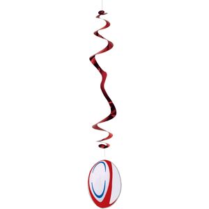 Rubies Set of 6 fireproof paper pendants Rugby ball 80 cm Rubies Set of 6 fireproof paper pendants Rugby ball 80 cm