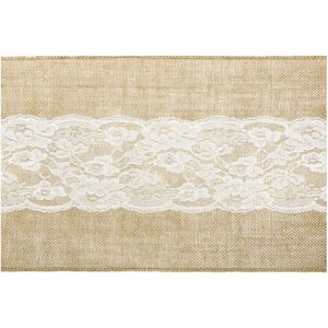 Rubies Jute table runner with lace center 28 cm x 2.75 m Rubies Jute table runner with lace center 28 cm x 2.75 m