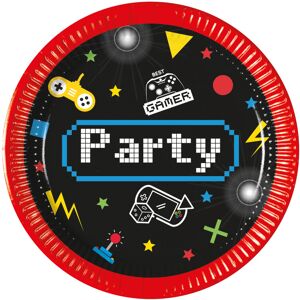 Rubies 8 Small Gaming Party Paper Plates 20 cm Rubies 8 Small Gaming Party Paper Plates 20 cm