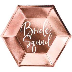 Rubies 6 Bride Squad Rose Gold Paper Plates 23cm Rubies 6 Bride Squad Rose Gold Paper Plates 23cm