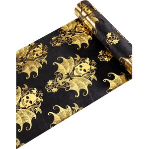 Rubies Black velvet and baroque gold skeleton table runner 3 m x 23 cm Rubies Black velvet and baroque gold skeleton table runner 3 m x 23 cm
