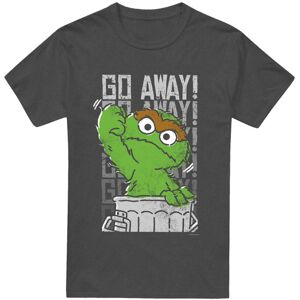 (S, Charcoal) Sesame Street Unisex Adult Go Away T-Shirt (S, Charcoal) Sesame Street Unisex Adult Go Away T-Shirt
