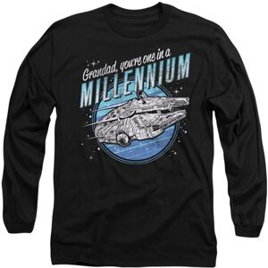(XL, Black) Star Wars Mens Grandad One In A Millennium Long-Sleeved T-Shirt (XL, Black) Star Wars Mens Grandad One In A Millennium Long-Sleeved T-Shirt