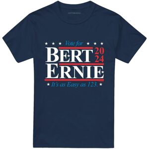 (S, Navy) Sesame Street Unisex Adult Bert Ernie For President 123 Vote T-Shirt (S, Navy) Sesame Street Unisex Adult Bert Ernie For President 123 Vote T-Shirt