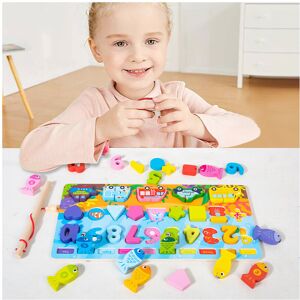 Unbranded Wooden Fishing Board for Kids - Shape, Letter & Number Pairing Learning Toy to B Unbranded Wooden Fishing Board for Kids - Shape, Letter & Number Pairing Learning Toy to B