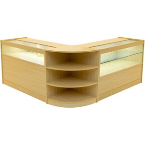 MonsterShop (2 x 1200mm W Counters & 1 x 600mm W Corner Unit - Maple) Shop Counter Set Harmo MonsterShop (2 x 1200mm W Counters & 1 x 600mm W Corner Unit - Maple) Shop Counter Set Harmo