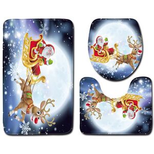 Unbranded (Sleigh-3pcs-50x80cm) Christmas 4pcs Shower Curtain Toilet Cushion Set Cover Mat Unbranded (Sleigh-3pcs-50x80cm) Christmas 4pcs Shower Curtain Toilet Cushion Set Cover Mat