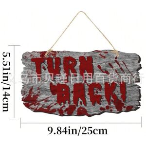 Gaatpot (TURN BACK Imitation Wood Grain Door Sign) Halloween imitation wooden doorplate Gaatpot (TURN BACK Imitation Wood Grain Door Sign) Halloween imitation wooden doorplate