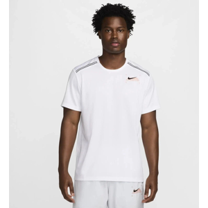 (Large) Nike Miler Dri-Fit T-Shirt Men White Graphic Print (Large) Nike Miler Dri-Fit T-Shirt Men White Graphic Print
