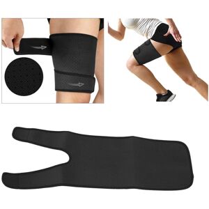 Unbranded Adjustable Black Thigh Compression Sleeve, Soft Breathable Elastic Support Unbranded Adjustable Black Thigh Compression Sleeve, Soft Breathable Elastic Support