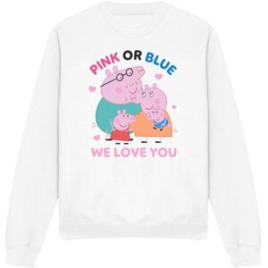 (M, White) Peppa Pig Unisex Adult Pink Or Blue We Love You Sweatshirt (M, White) Peppa Pig Unisex Adult Pink Or Blue We Love You Sweatshirt