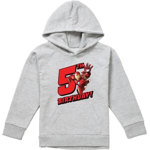 (12-13 Years, Athletic Heather) Marvel Childrens/Kids Iron Man 5th Birthday Hood (12-13 Years, Athletic Heather) Marvel Childrens/Kids Iron Man 5th Birthday Hood