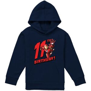 (12-13 Years, Navy) Marvel Childrens/Kids Iron Man 11th Birthday Hoodie (12-13 Years, Navy) Marvel Childrens/Kids Iron Man 11th Birthday Hoodie
