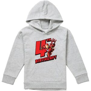 (12-13 Years, Athletic Heather) Marvel Childrens/Kids Iron Man 4th Birthday Hood (12-13 Years, Athletic Heather) Marvel Childrens/Kids Iron Man 4th Birthday Hood