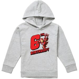 (12-13 Years, Athletic Heather) Marvel Childrens/Kids Iron Man 6th Birthday Hood (12-13 Years, Athletic Heather) Marvel Childrens/Kids Iron Man 6th Birthday Hood