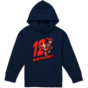 (7-8 Years, Navy) Marvel Childrens/Kids Iron Man 12th Birthday Hoodie (7-8 Years, Navy) Marvel Childrens/Kids Iron Man 12th Birthday Hoodie