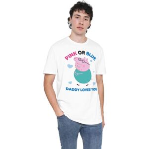 (M, White) Peppa Pig Unisex Adult Pink Or Blue Daddy Pig Loves You T-Shirt (M, White) Peppa Pig Unisex Adult Pink Or Blue Daddy Pig Loves You T-Shirt