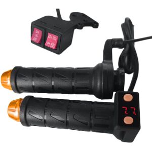 GreenZech (Black & Orange with Pink Button) Motorcycle / Electric Scooter Heated Grips 22m GreenZech (Black & Orange with Pink Button) Motorcycle / Electric Scooter Heated Grips 22m