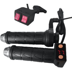 GreenZech (Black & Sliver with Pink Button) Motorcycle / Electric Scooter Heated Grips 22m GreenZech (Black & Sliver with Pink Button) Motorcycle / Electric Scooter Heated Grips 22m