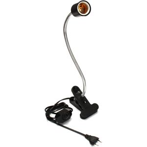 GreenZech (Black, EU Plug) 20CM E27 Flexible Bulb Adapter Lampholder Socket with Clip Dimm GreenZech (Black, EU Plug) 20CM E27 Flexible Bulb Adapter Lampholder Socket with Clip Dimm