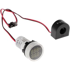 GreenZech 3pcs White Light 2in1 22mm AC50-500V 0-100A Amp Voltmeter Ammeter Voltage Curren GreenZech 3pcs White Light 2in1 22mm AC50-500V 0-100A Amp Voltmeter Ammeter Voltage Curren