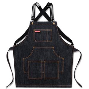 GreenZech (Black, 75cm) Denim Kitchen Cooking Apron Adjustable Cotton Strap Large Pockets GreenZech (Black, 75cm) Denim Kitchen Cooking Apron Adjustable Cotton Strap Large Pockets