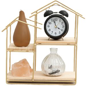 GreenZech (Gold) Wooden Metal Floating Shelf Wall Mounted Storage Display Rack House Home GreenZech (Gold) Wooden Metal Floating Shelf Wall Mounted Storage Display Rack House Home