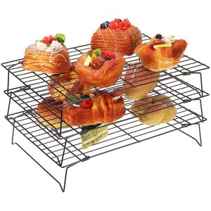 GreenZech Stainless Steel Three-layer Folding Baking Cooling Rack Biscuit Rack Drying Net GreenZech Stainless Steel Three-layer Folding Baking Cooling Rack Biscuit Rack Drying Net