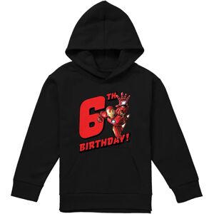 (12-13 Years, Black) Marvel Childrens/Kids Iron Man 6th Birthday Hoodie (12-13 Years, Black) Marvel Childrens/Kids Iron Man 6th Birthday Hoodie
