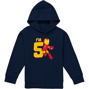 (12-13 Years, Navy) Marvel Childrens/Kids Iron Man 5th Birthday Hoodie (12-13 Years, Navy) Marvel Childrens/Kids Iron Man 5th Birthday Hoodie