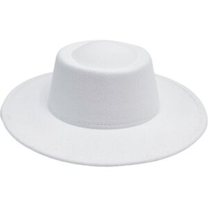 Unbranded (White) Hat Formal Britishstyle Wide Brim Flat Top Solid Winter Color Frenchinsp Unbranded (White) Hat Formal Britishstyle Wide Brim Flat Top Solid Winter Color Frenchinsp