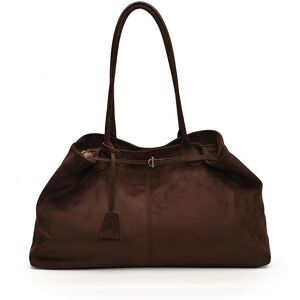 Unbranded (Coffee) Solid Color Simple Large Capacity Women Casual Suede Tote Square Autumn Unbranded (Coffee) Solid Color Simple Large Capacity Women Casual Suede Tote Square Autumn