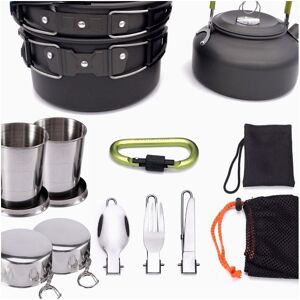GreenZech 1 Set Outdoor Pots Pans Camping Cookware Picnic Cooking Set Non-stick Tableware GreenZech 1 Set Outdoor Pots Pans Camping Cookware Picnic Cooking Set Non-stick Tableware