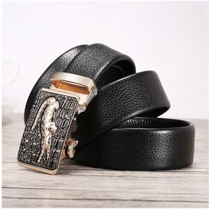 Gaatpot (PU edging with gold buckle, 120cm) Men's leather belt, alligator automatic buck Gaatpot (PU edging with gold buckle, 120cm) Men's leather belt, alligator automatic buck
