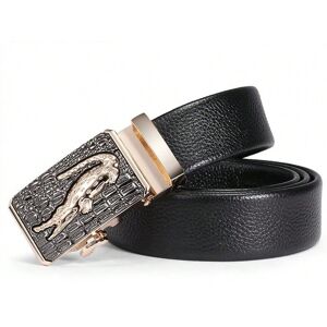 Gaatpot (Double-layer cowhide gold buckle, 125cm) Men's leather belt, alligator automati Gaatpot (Double-layer cowhide gold buckle, 125cm) Men's leather belt, alligator automati