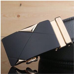 Gaatpot (Gold Block, 125cm) Men's leather automatic buckle belt for all seasons light lu Gaatpot (Gold Block, 125cm) Men's leather automatic buckle belt for all seasons light lu