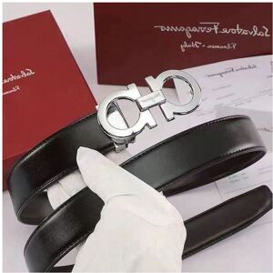 Gaatpot (Plain silver buckle, 120) Light luxury belt men's two-layer cowhide 8-shaped bu Gaatpot (Plain silver buckle, 120) Light luxury belt men's two-layer cowhide 8-shaped bu