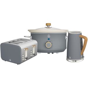 Swan Nordic Kitchen Set, 1.7L Fast Boil Kettle & 4 Slice Toaster & 3.5L Slow Coo Swan Nordic Kitchen Set, 1.7L Fast Boil Kettle & 4 Slice Toaster & 3.5L Slow Coo