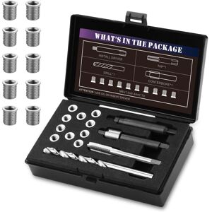 SENNMONN M6X1.0 Thread Repair Kit with 9.4mm Insert HSS Drill Tap Installation SENNMONN M6X1.0 Thread Repair Kit with 9.4mm Insert HSS Drill Tap Installation