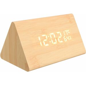GreenZech (Orange) USB Voice Control Wooden Wooden Triangle Temperature LED Digital Alarm GreenZech (Orange) USB Voice Control Wooden Wooden Triangle Temperature LED Digital Alarm