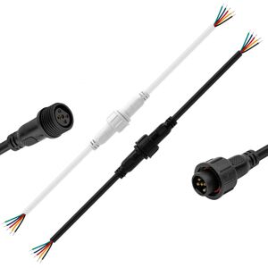 GreenZech (Black) 5 Pin 3A 22AWG Big Size Female And Male Waterproof IP67 PVC Cable Wire C GreenZech (Black) 5 Pin 3A 22AWG Big Size Female And Male Waterproof IP67 PVC Cable Wire C