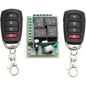 GreenZech 433MHz 12V 4CH Channel Relay RF Wireless Remote Control Switch 2 Transmitter+Rec GreenZech 433MHz 12V 4CH Channel Relay RF Wireless Remote Control Switch 2 Transmitter+Rec