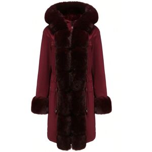 Gaatpot (Claret, L) Women's autumn and winter plush cotton coat with detachable fur coll Gaatpot (Claret, L) Women's autumn and winter plush cotton coat with detachable fur coll