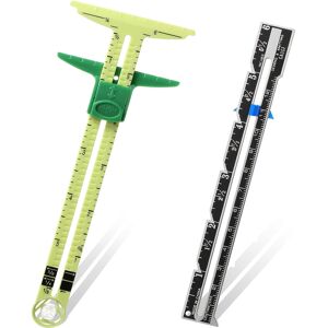 GreenZech 5-in-1 Sliding Gauge Sewing Tool Fabric Quilting Ruler For Knitting Crafting GreenZech 5-in-1 Sliding Gauge Sewing Tool Fabric Quilting Ruler For Knitting Crafting