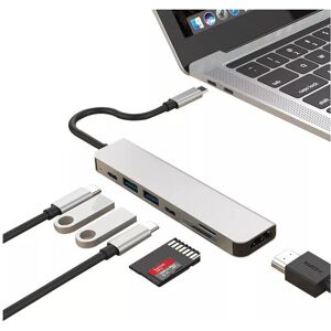 GreenZech 7 in 1 USB-C Hub Docking Station Adapter 2*USB 3.0 1*Type-C 1*PD 1*HDMI 1*TF Car GreenZech 7 in 1 USB-C Hub Docking Station Adapter 2*USB 3.0 1*Type-C 1*PD 1*HDMI 1*TF Car