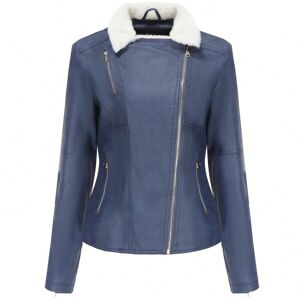 Gaatpot (Royal blue, S) Women's fur and leather jacket with velvet and long sleeves for Gaatpot (Royal blue, S) Women's fur and leather jacket with velvet and long sleeves for