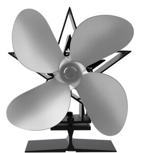 GreenZech (Silver) 1350RPM 4 Leaves Stove Fan Heat Powered Motor Energy Saving Fireplace E GreenZech (Silver) 1350RPM 4 Leaves Stove Fan Heat Powered Motor Energy Saving Fireplace E